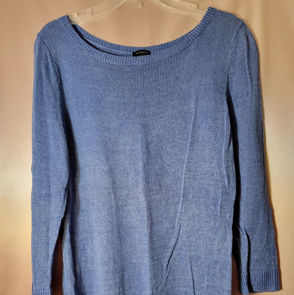 Talbots Blue Linen Sweater